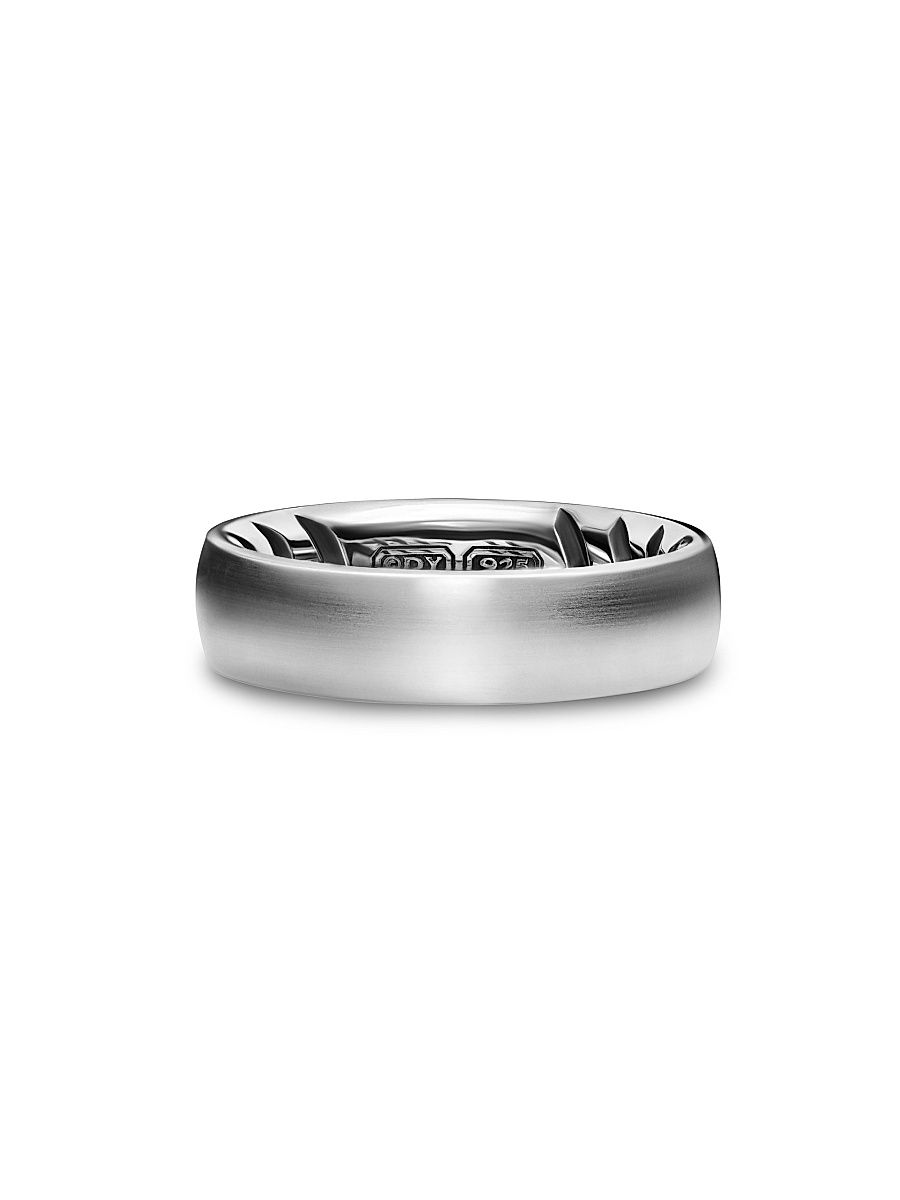 Men's Streamline Band Ring in Sterling Silver, 6.2MM - Silver - Size 10