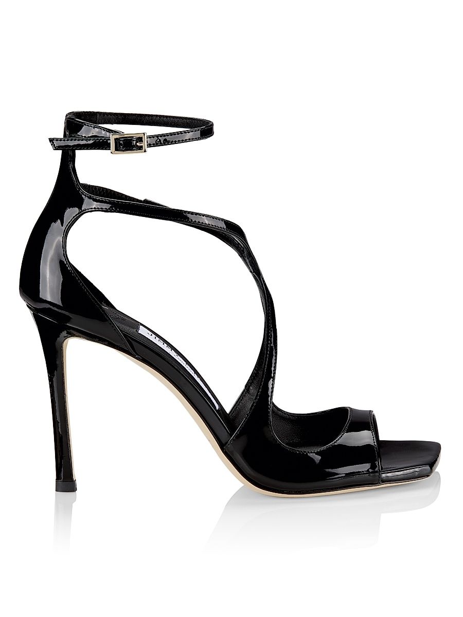 Women's Azia 95MM Patent Leather Sandals - Black - Size 9.5