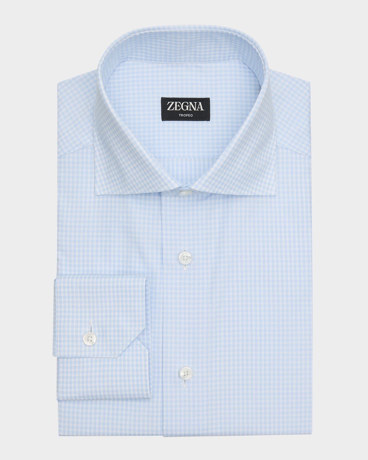 Men & apos;s Micro-Check Trofeo Cotton Dress Shirt