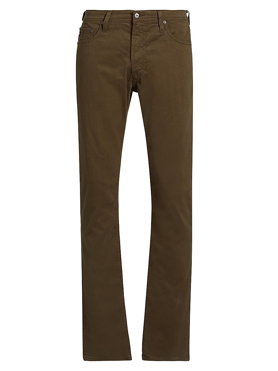 Men's Tellis Cotton Straight-Leg Slim-Fit Pants - Rich Espresso - Size 40