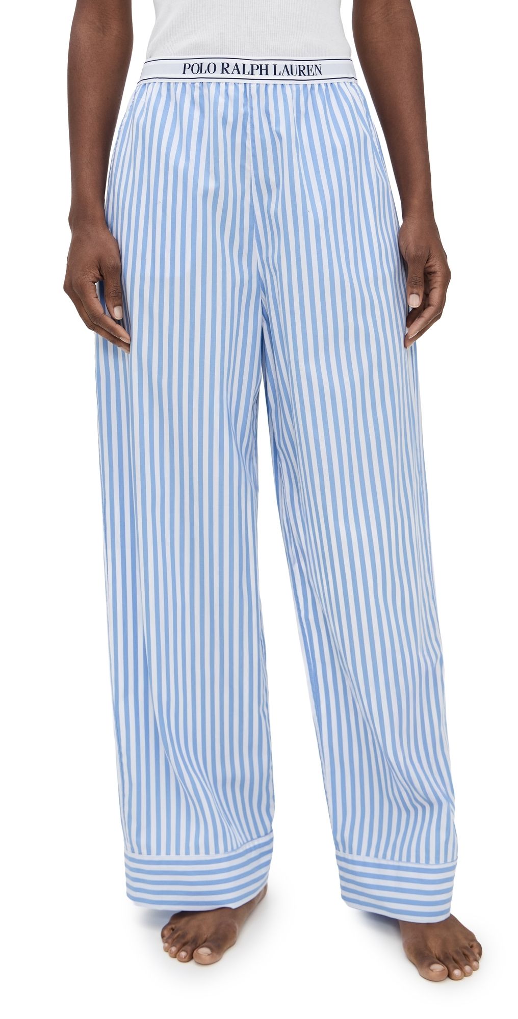 Polo Ralph Lauren Logo Elastic Pants White Cloud x Hydrangea XS