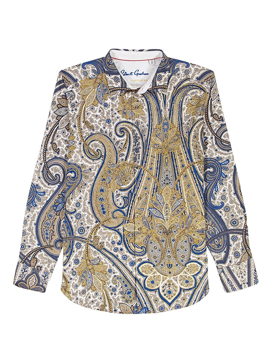 Men's The Lansky Look Paisley Metallic Shirt - Size XXL