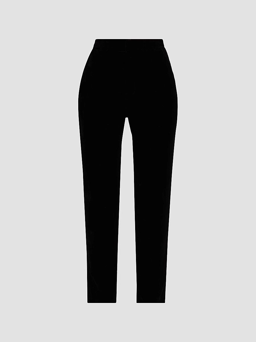 L'AGENCE Women's Rebel Tapered Velvet Trousers - Black - Size 6