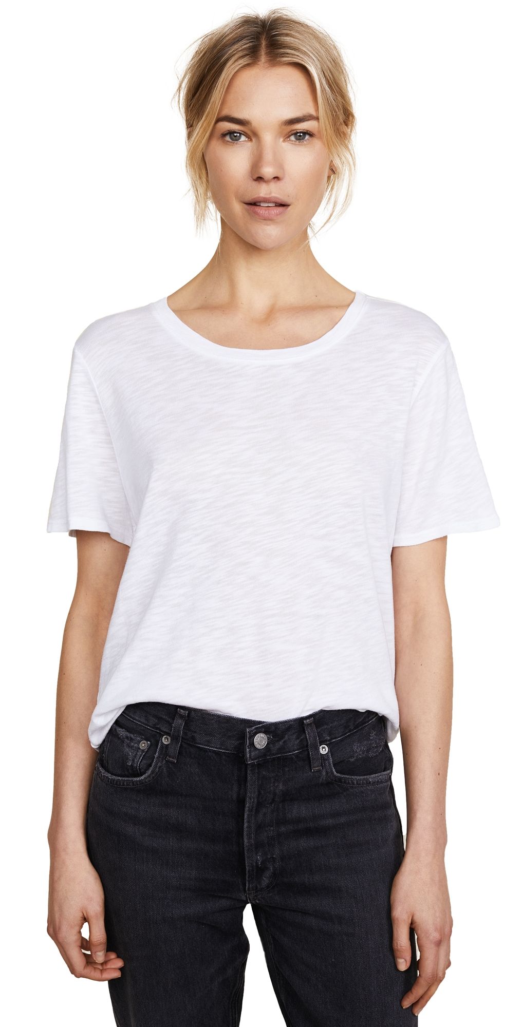 Splendid Slub Crew Tee White XXS