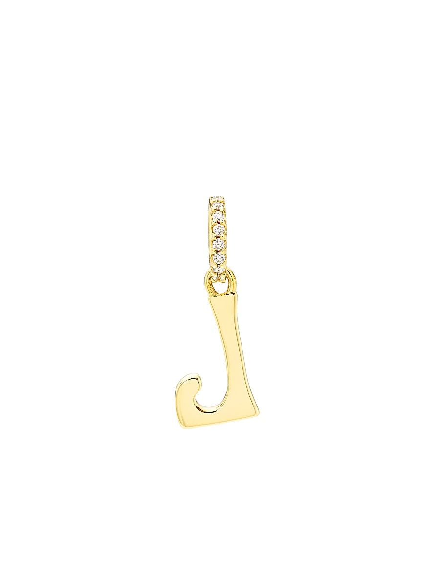 Women's Alphabet 14K Yellow Gold & 0.045 TCW Diamond Letter Charm - Initial D