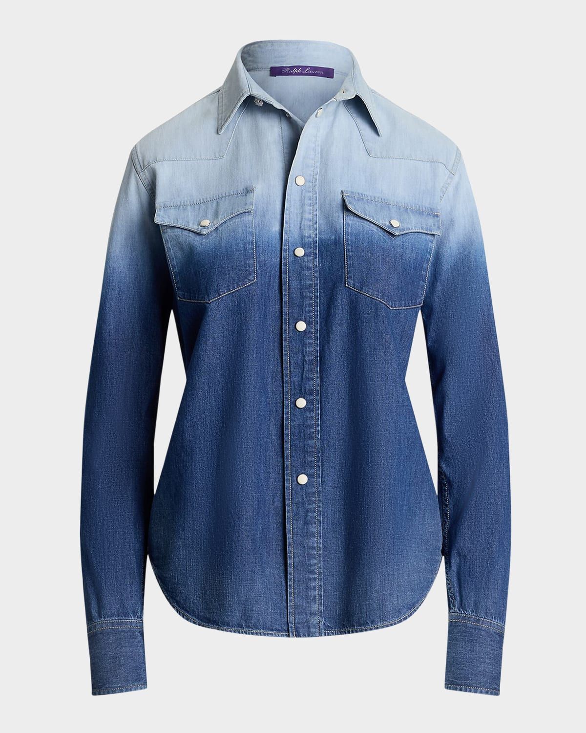 Payson Ombre Cotton Chambray Western Shirt