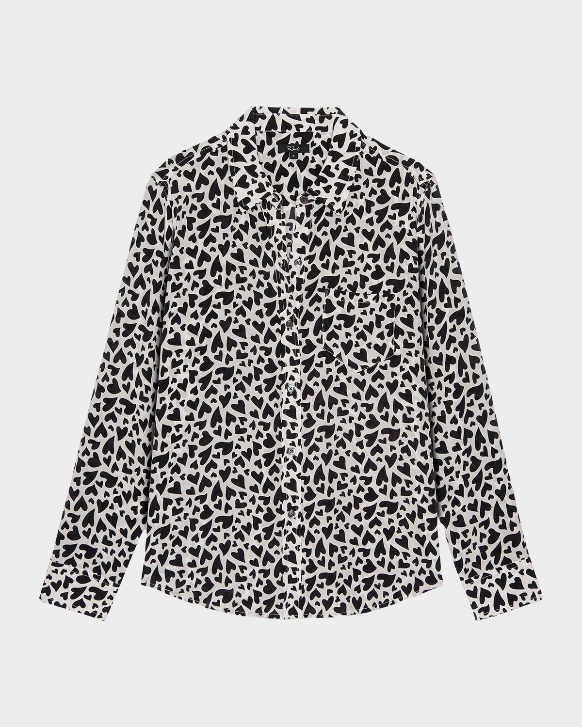 Kathryn Heart-Print Button-Front Shirt