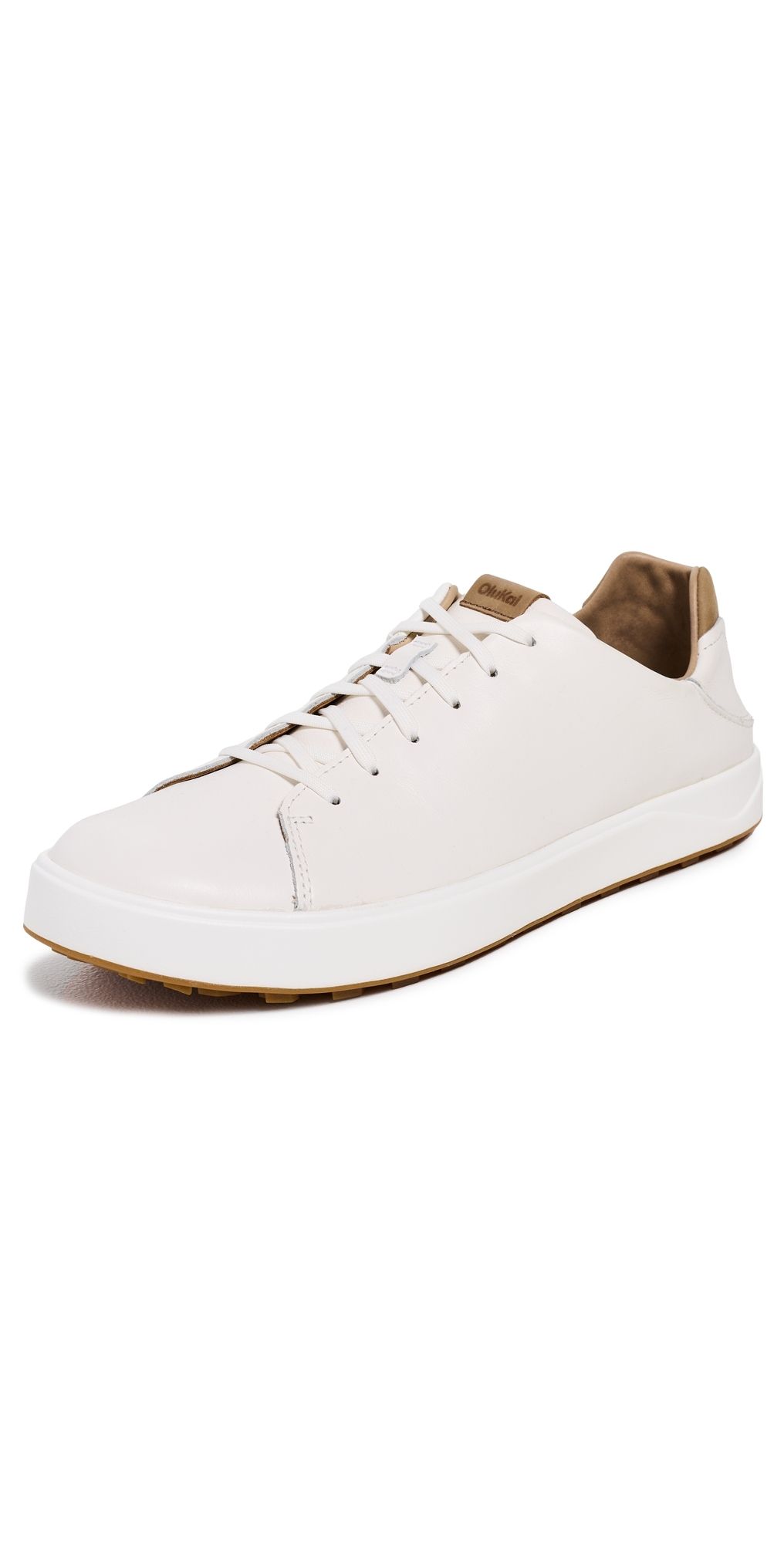 OluKai Wai'alae Golf Sneakers White/Tan 13