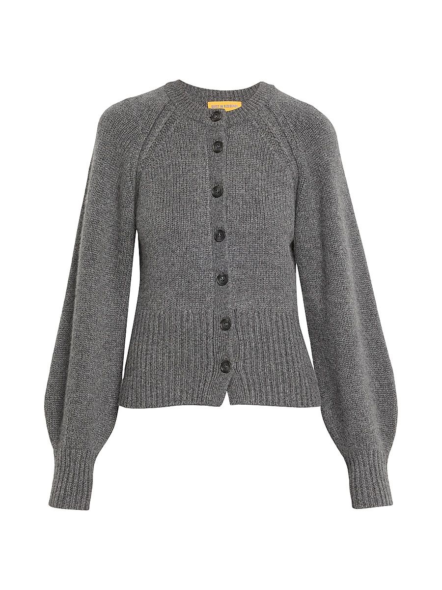 Women's Cashmere Sculpted Cardigan - Charcoal - Size XL