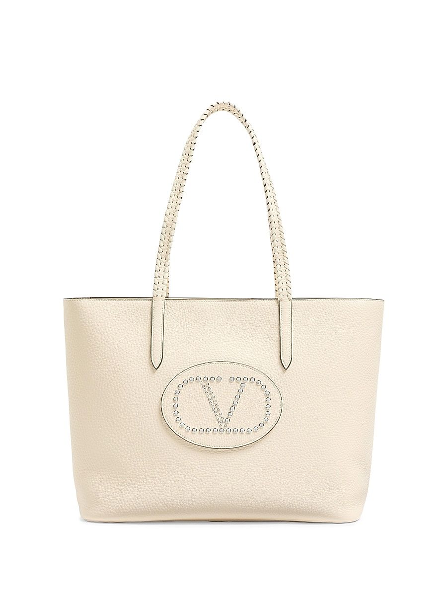 Women's Nellcôte Shopping Bag in Grainy Calfskin Leather - Light Ivory