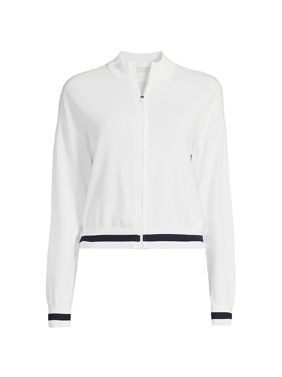 Women's Rally Mock Turtleneck Cardigan - White Midnight - Size XL