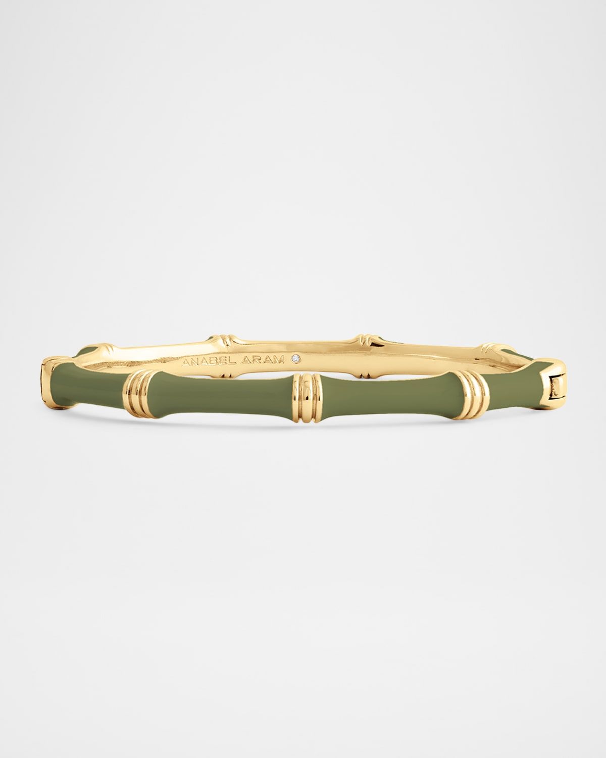Bamboo Enameled Hinged Bangle