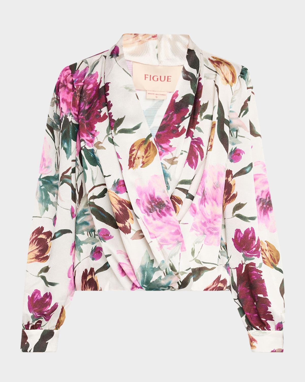 Jackie Floral-Print Crossover Top