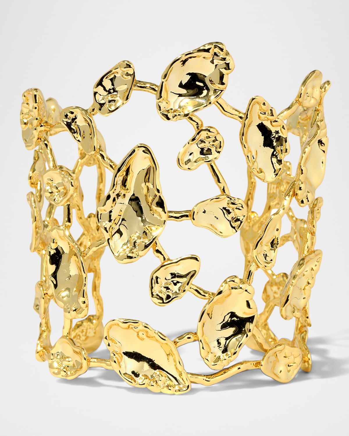 Brut Gold Mosaic Wide Cuff Bracelet