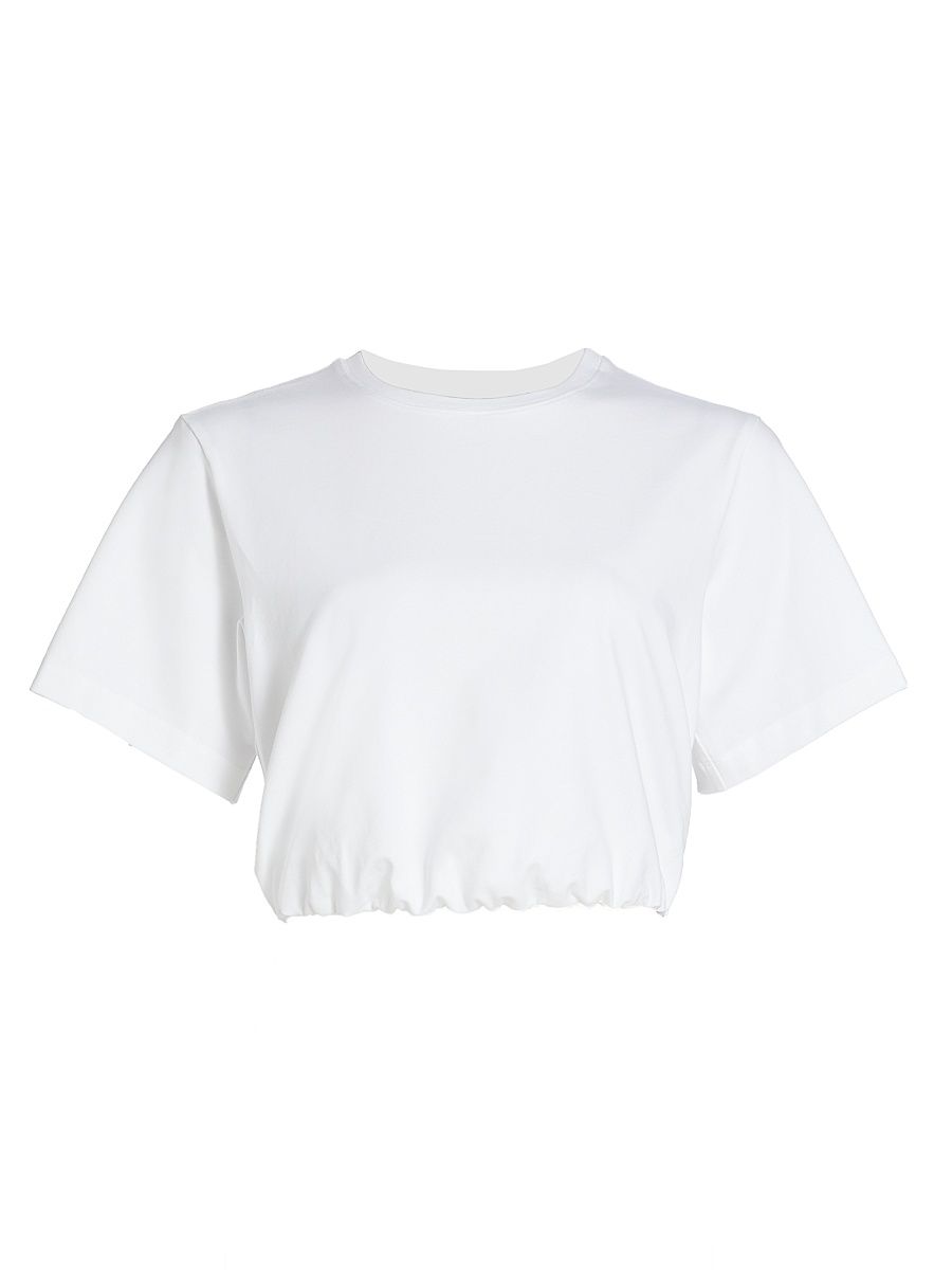 Women's JoJo Cotton Crop T-Shirt - White - Size Large