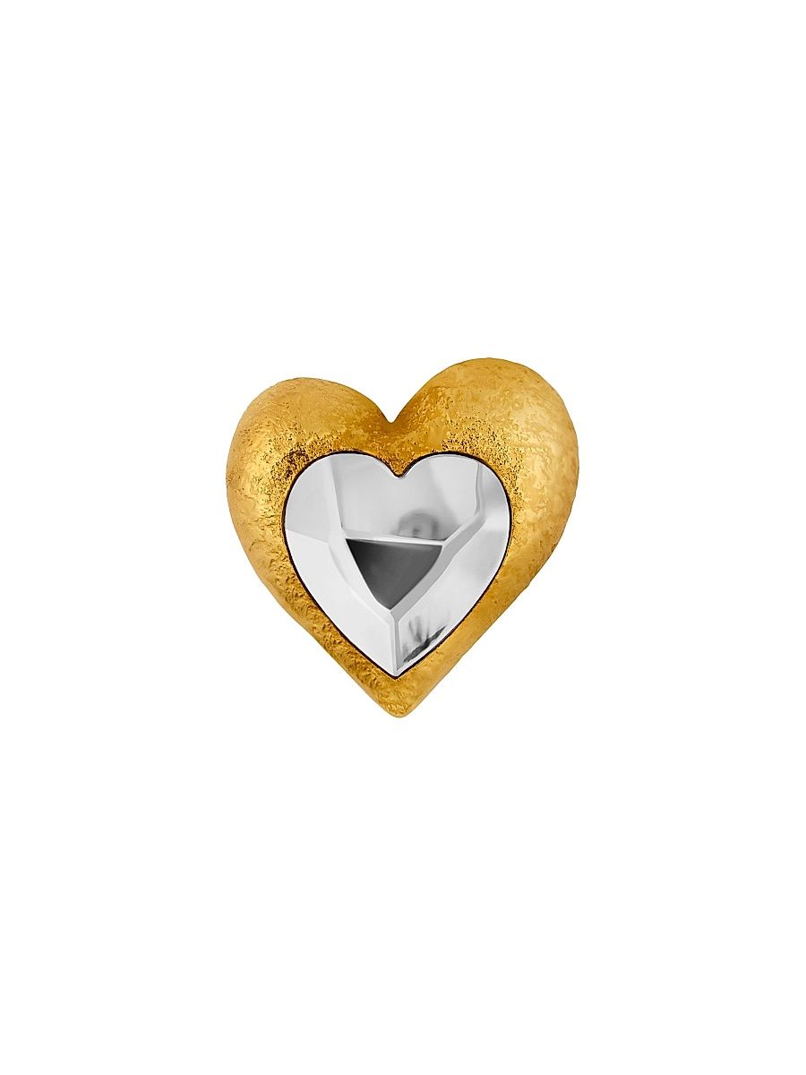 Women's 24K-Gold-Plated & Glass Crystal Heart Brooch - Crystal