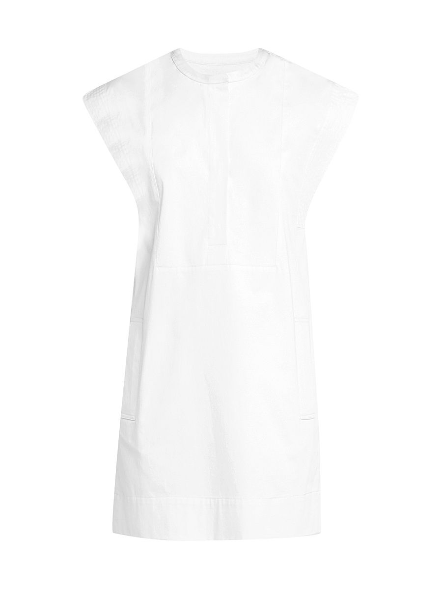 Women's Cotton Sateen Shift Minidress - White - Size XL
