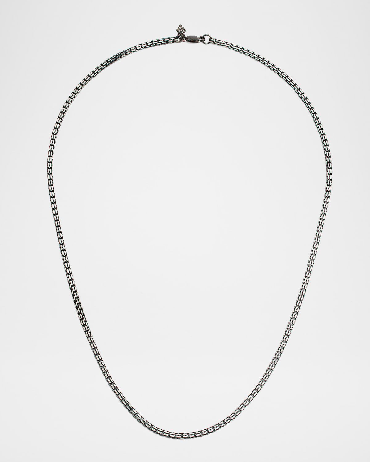 Men & apos;s Gunmetal Sterling Silver Box Chain Necklace