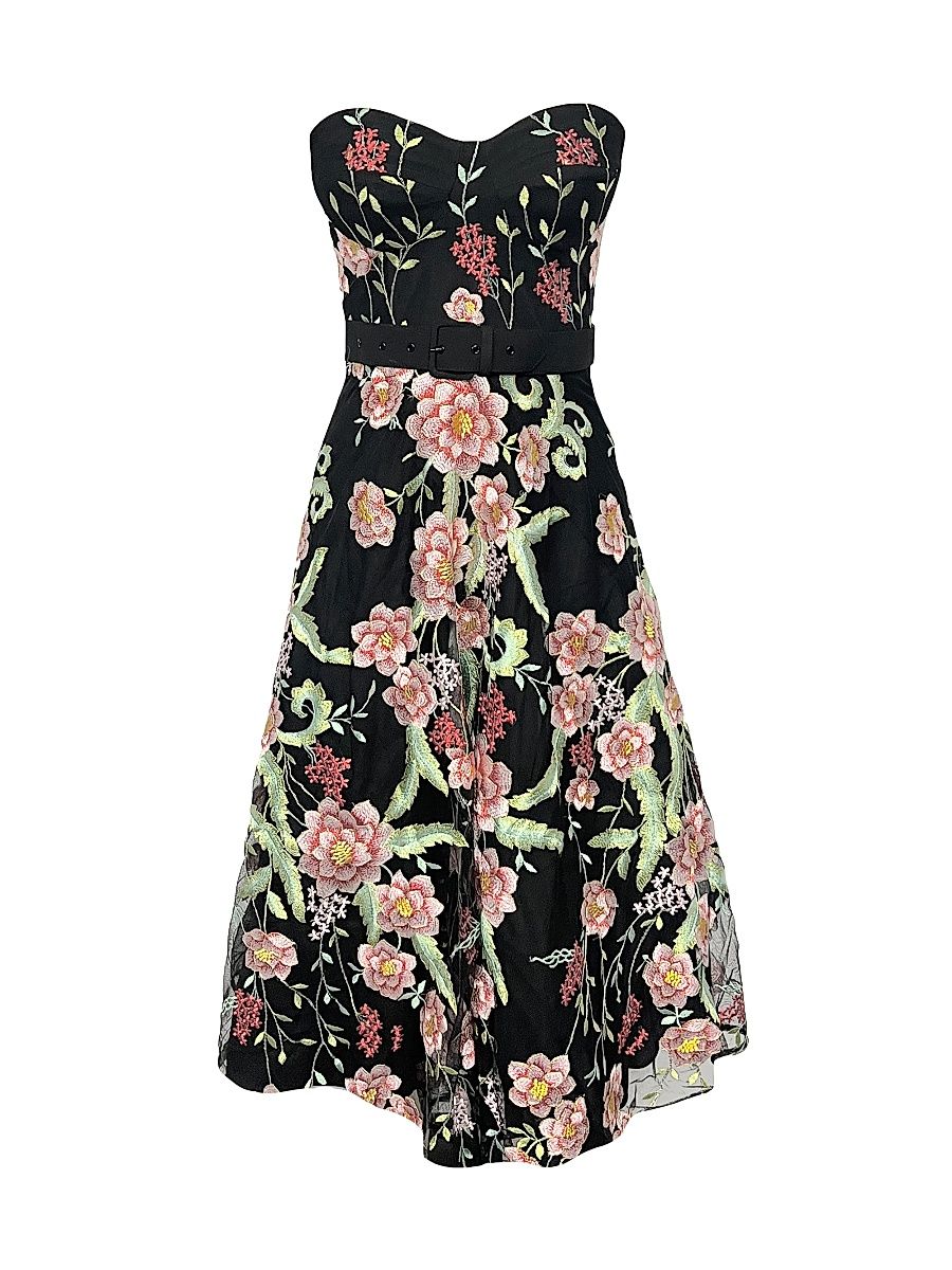 Women's Mabel Floral Mididress - Bright Rose Multi - Size XL
