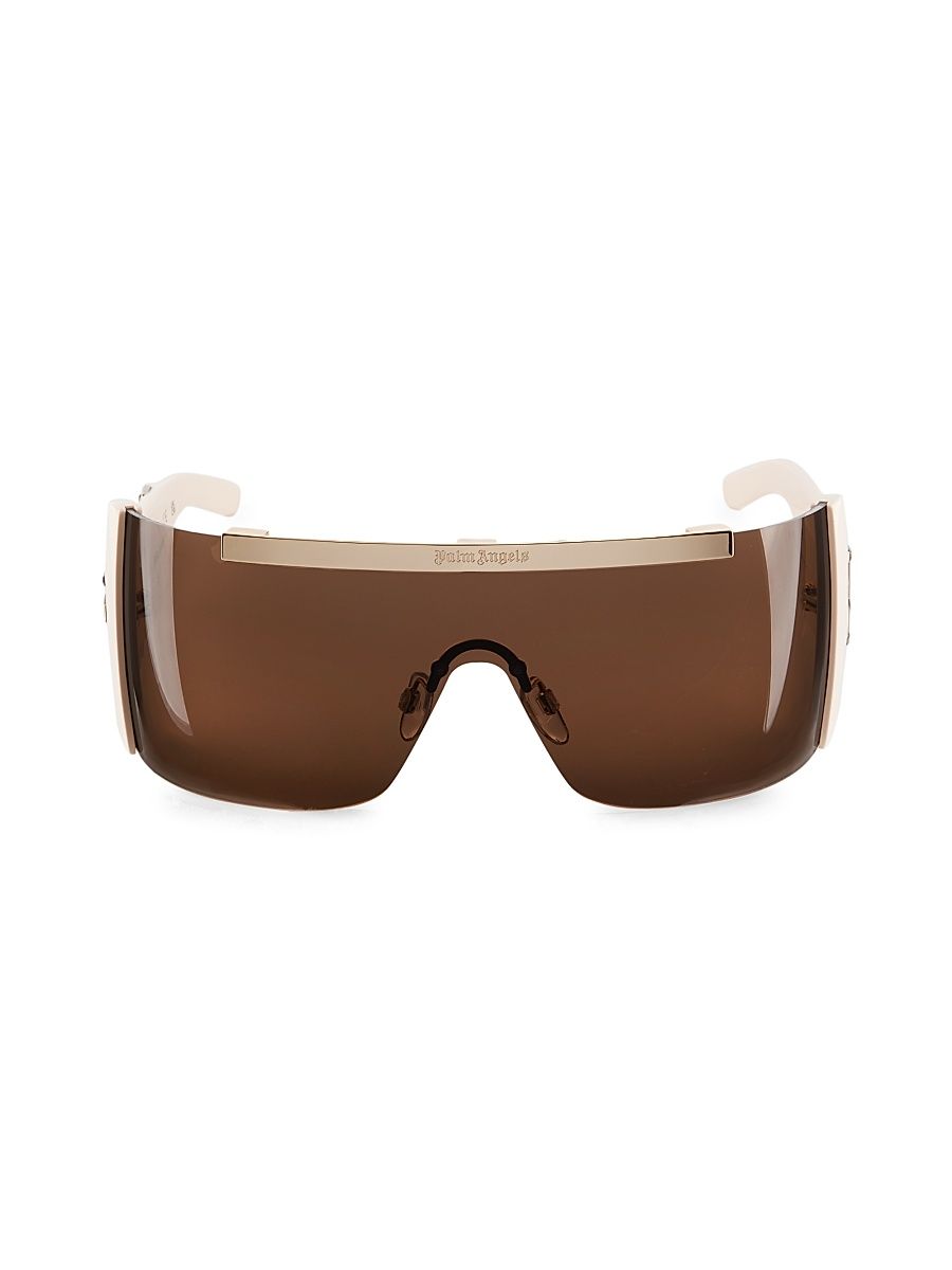 Men's 137MM Los Angeles Mask Sunglasses - Cream Brown