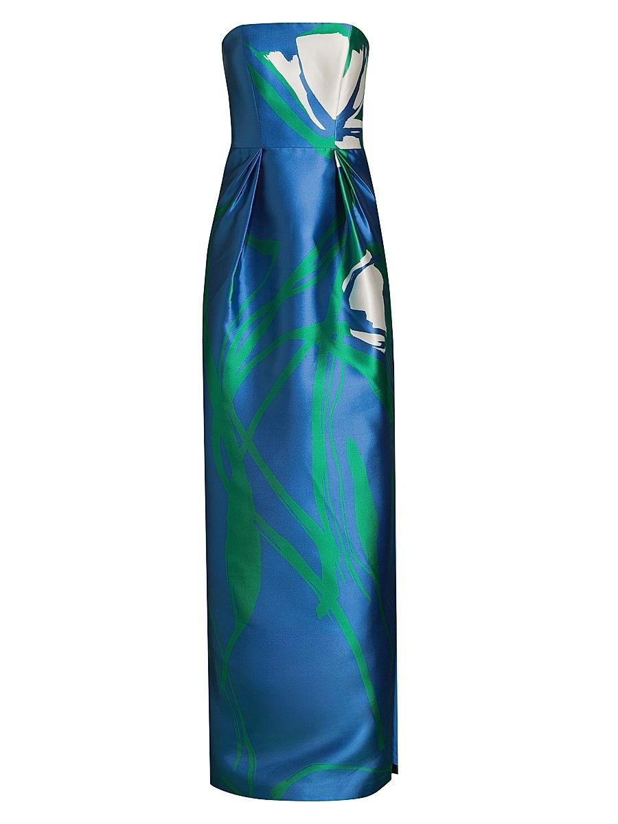 Women's Marisol Strapless Mikado Column Gown - Spring Blue Blush - Size 6