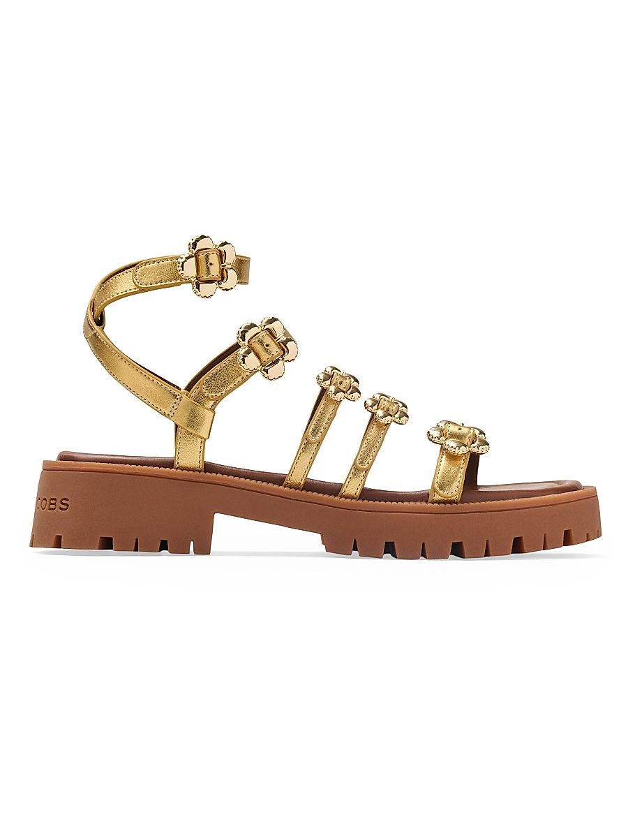 Women's The Kiki Gladiator 40MM Metallic Leather Platform Sandals - Gold - Size 6