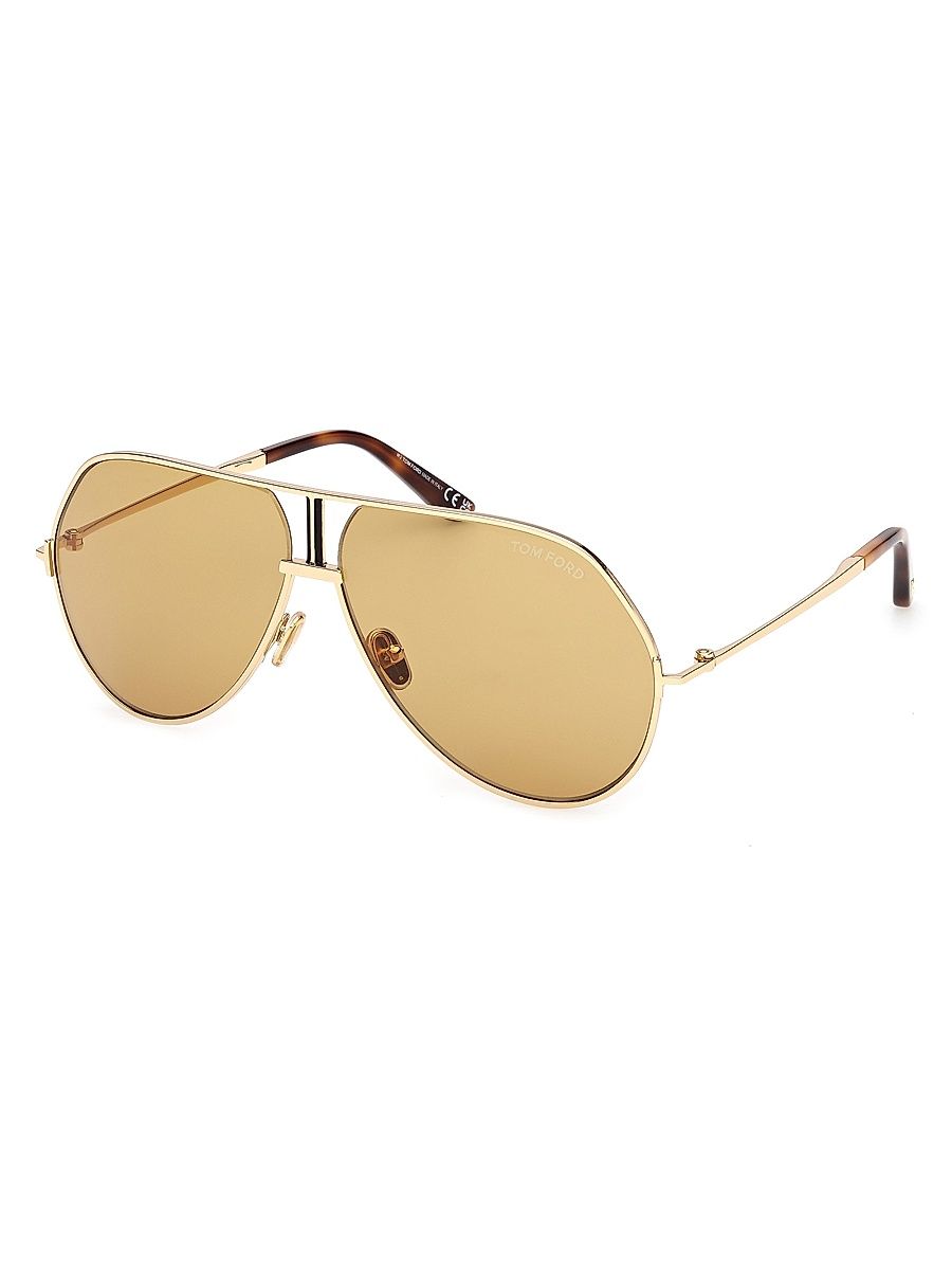 Women's Rickie 63MM Navigator Sunglasses - Havana Gold Yellow