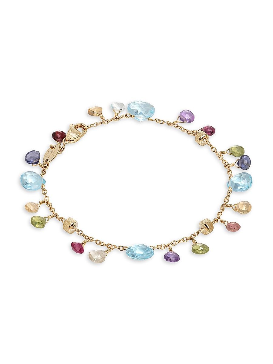 Women's Paradise 18K Yellow Gold & Multi-Stone Charm Bracelet - Yellow Gold Multi