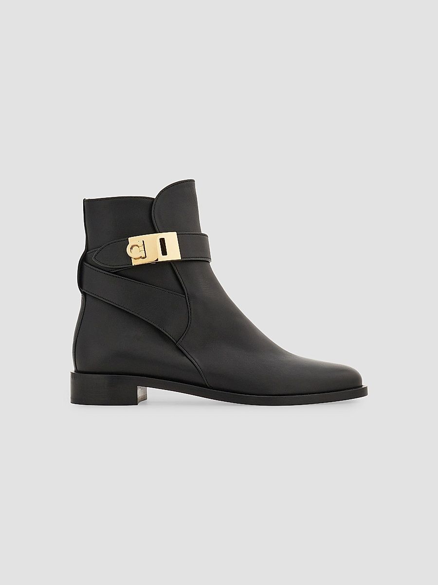 Women's Zanira Leather Ankle Boots - Nero - Size 10