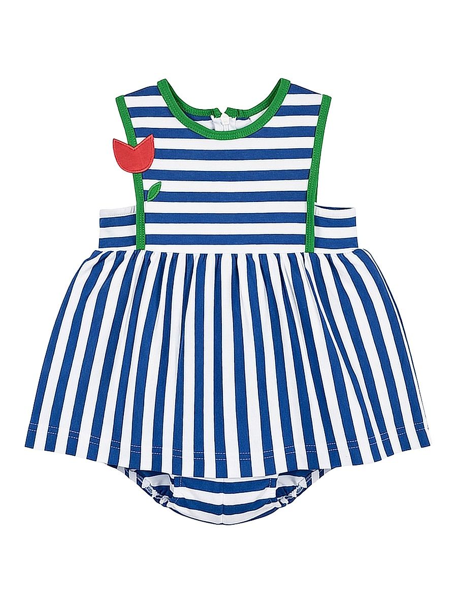 Baby Girl's Stripe Knit Dress - Royal - Size 24 Months