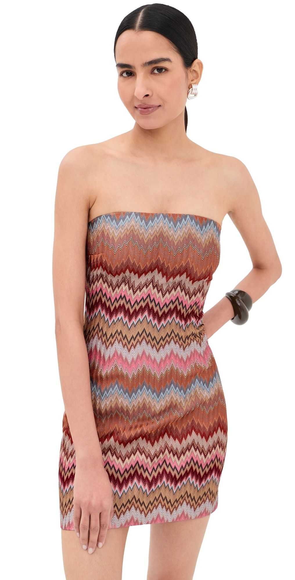 Missoni Short Dress Pink And Rust Tones 40