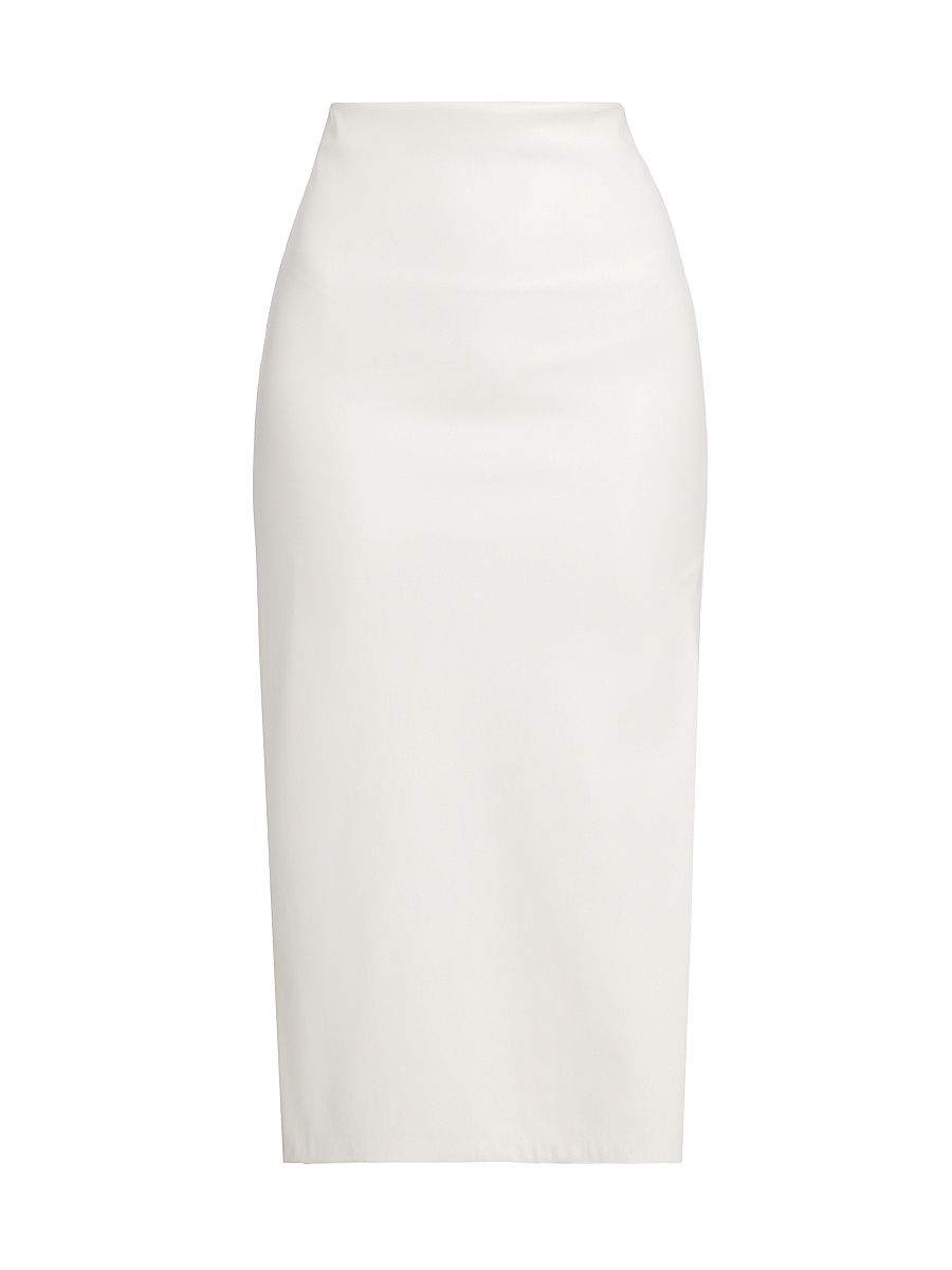 Women's Maeve Vegan Leather Slip Skirt - Off White - Size 10