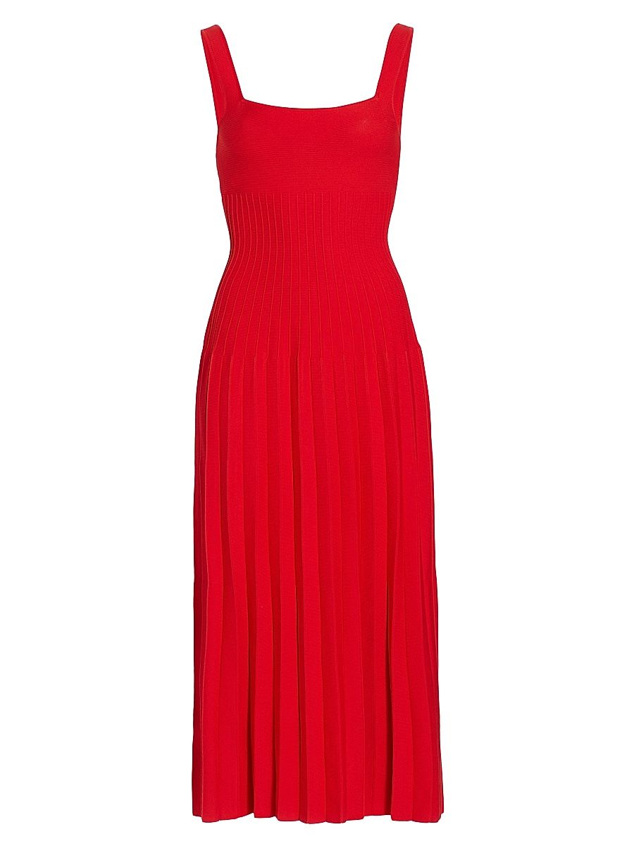 Women's Ellison Rib-Knit Sleeveless Midi-Dress - Red Rose - Size XL