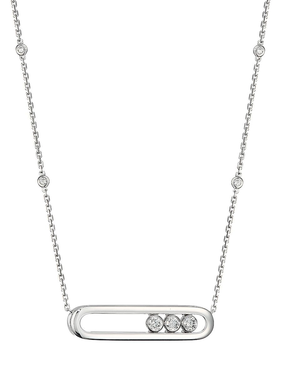 Women's Move Classic 18K White Gold & Diamond Necklace - White Gold