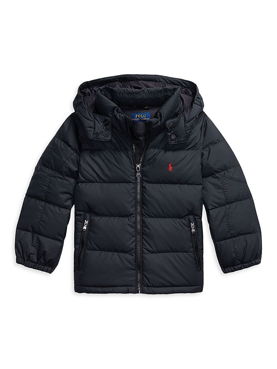 Little Boy's & Boy's Down Bomber Jacket - Polo Black - Size 18
