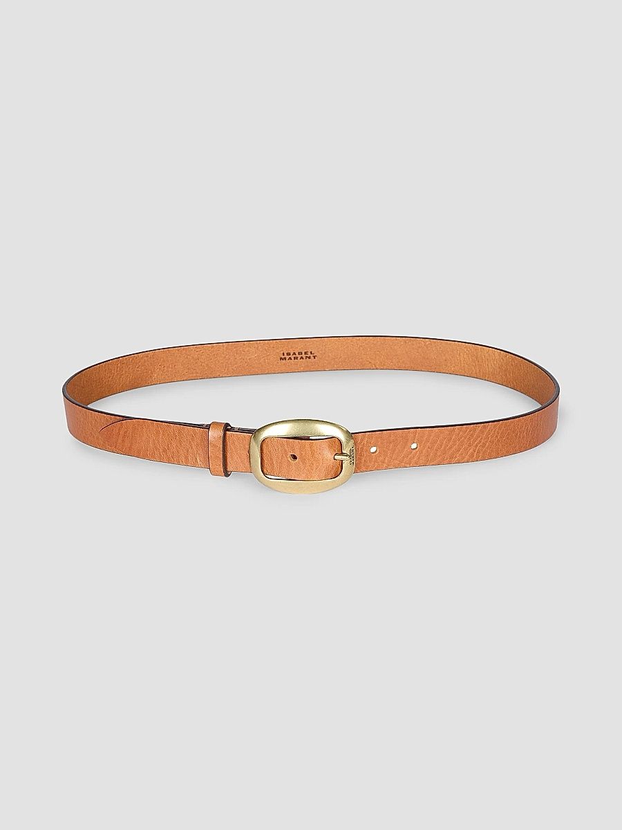 Isabel Marant Women's Dara Small Leather Belt - Cognac - Size Large