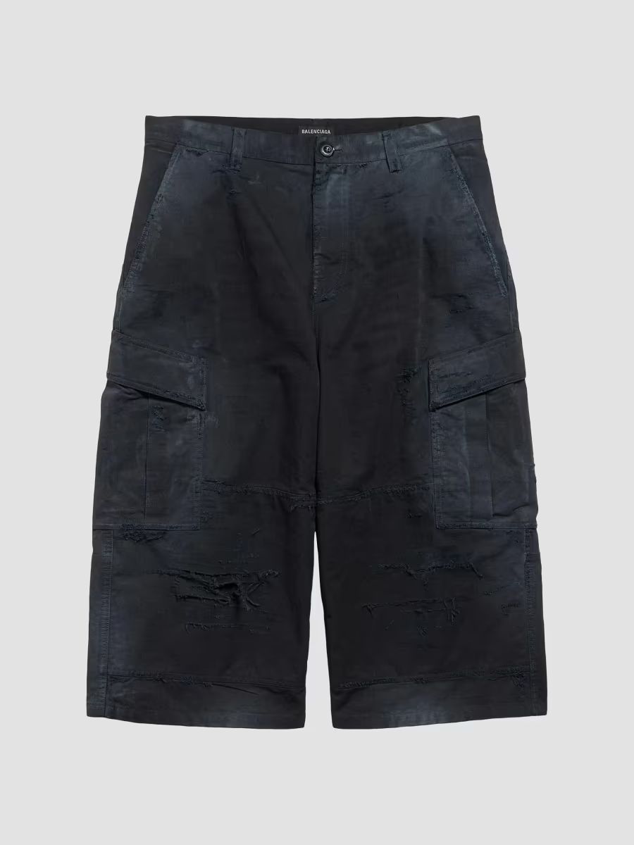 Balenciaga Men's Cropped Cargo Pants - Black - Size 28