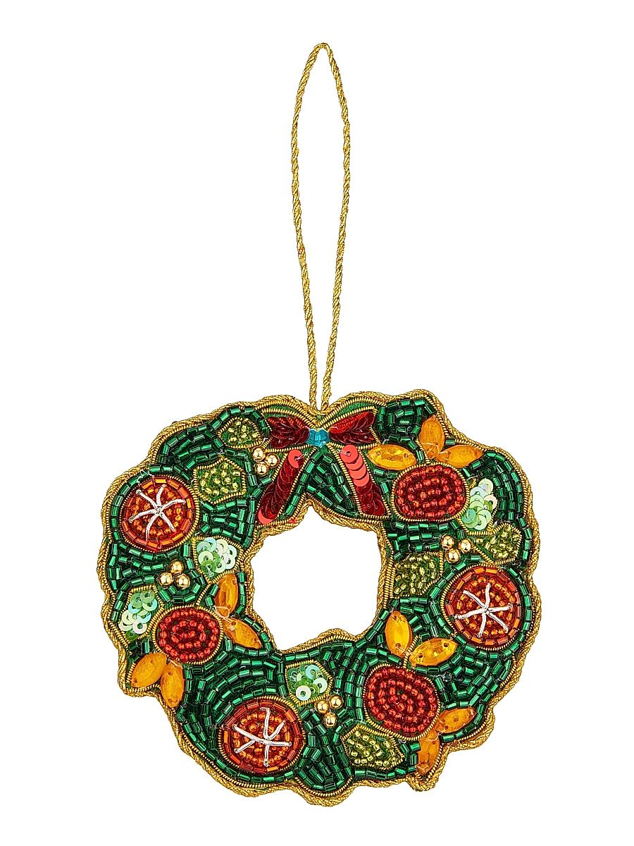 Sudha Pennathur Beaded Wreath Ornament