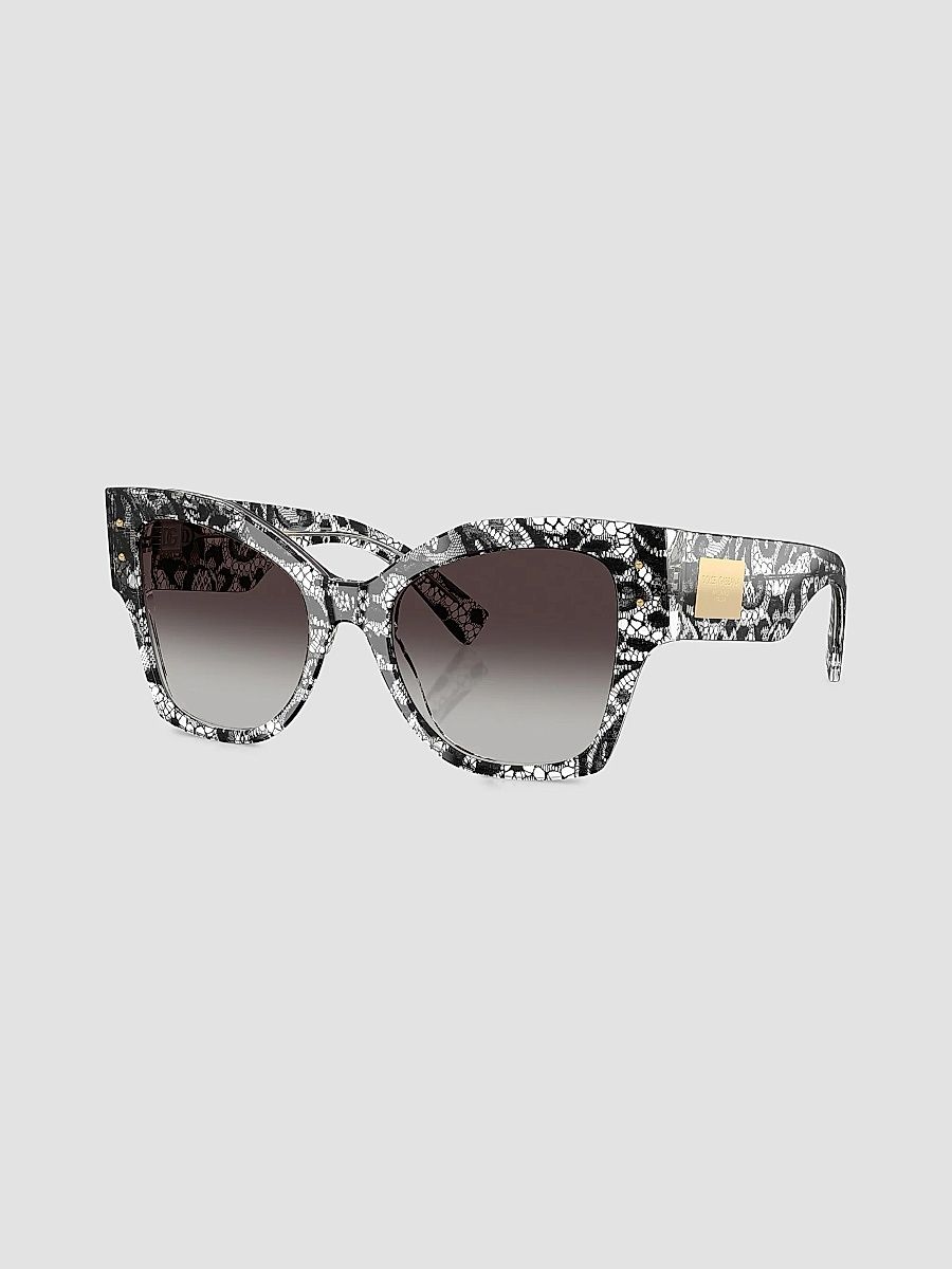 Dolce & Gabbana Women's 53MM Cat-Eye Sunglasses - Gradient Grey Black Lace