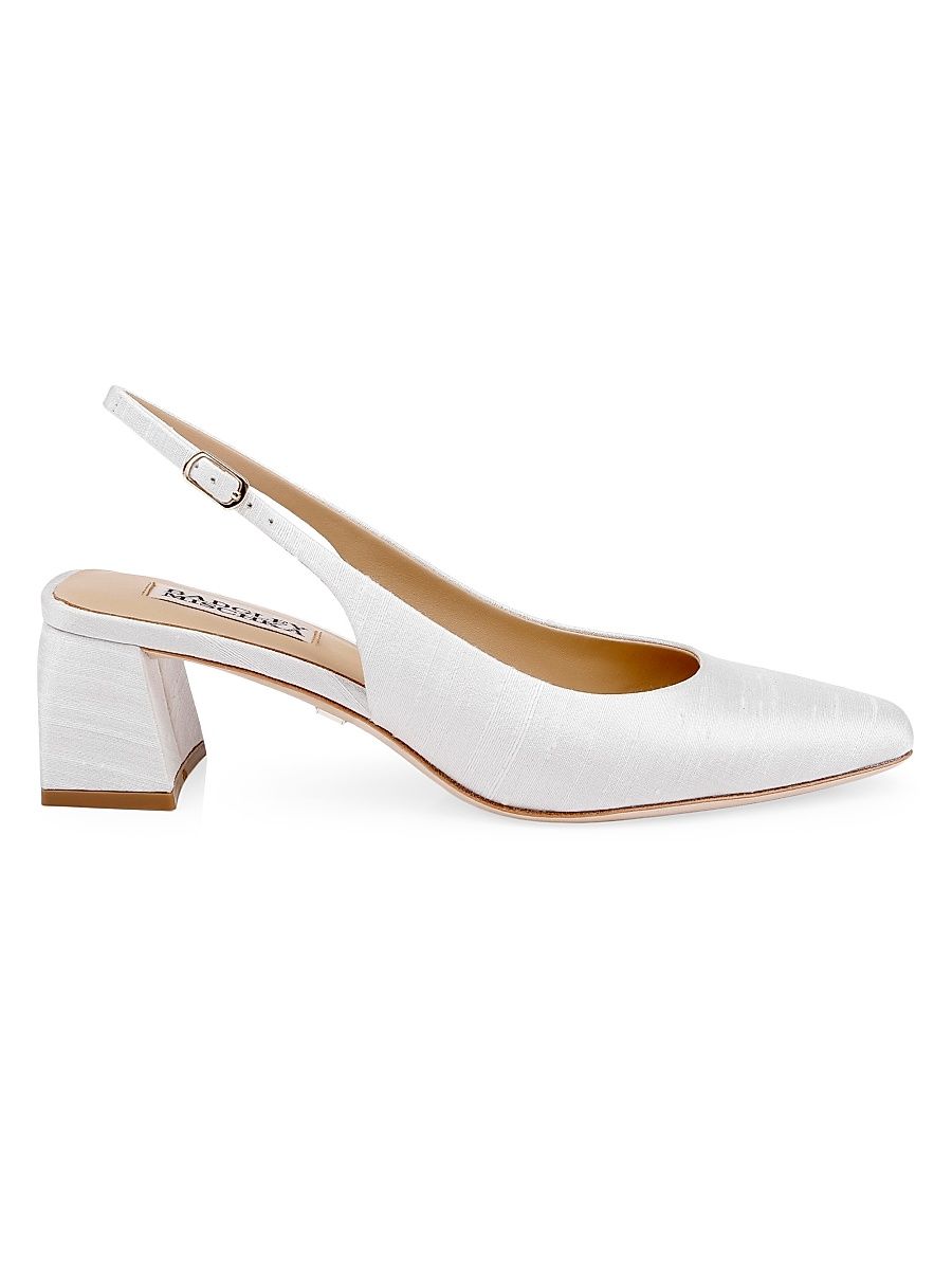 Women's Oaklee 50MM Silk Slingback Pumps - Ivory Silk - Size 11