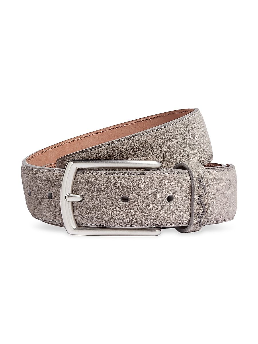 Men's Suede Belt - Grey Melange - Size 48