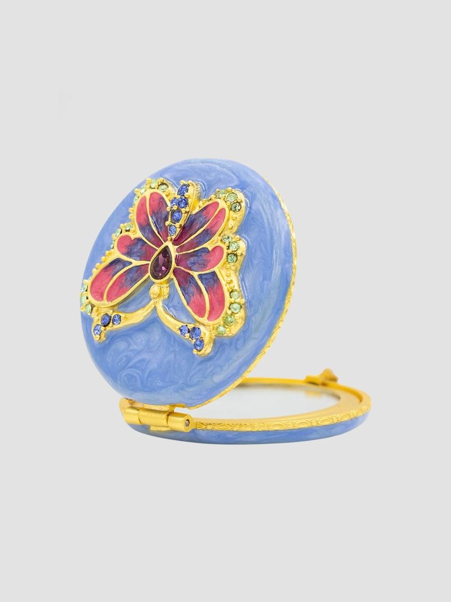 Jay Strongwater Flora Fauna Jayla Embellished Butterfly Compact Mirror - Flora Fauna