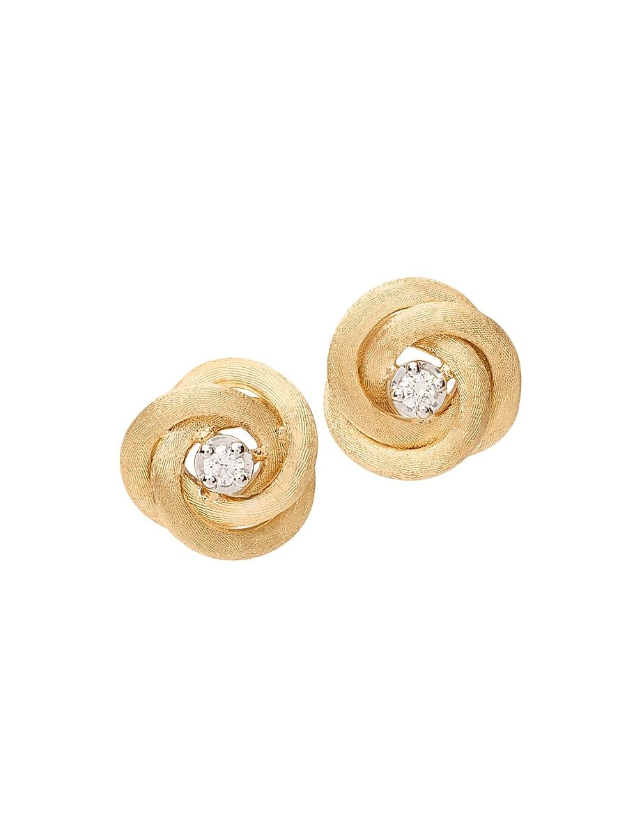 Women's Jaipur Link 18K Yellow Gold & 0.16 TCW Diamond Stud Earrings - Yellow Gold