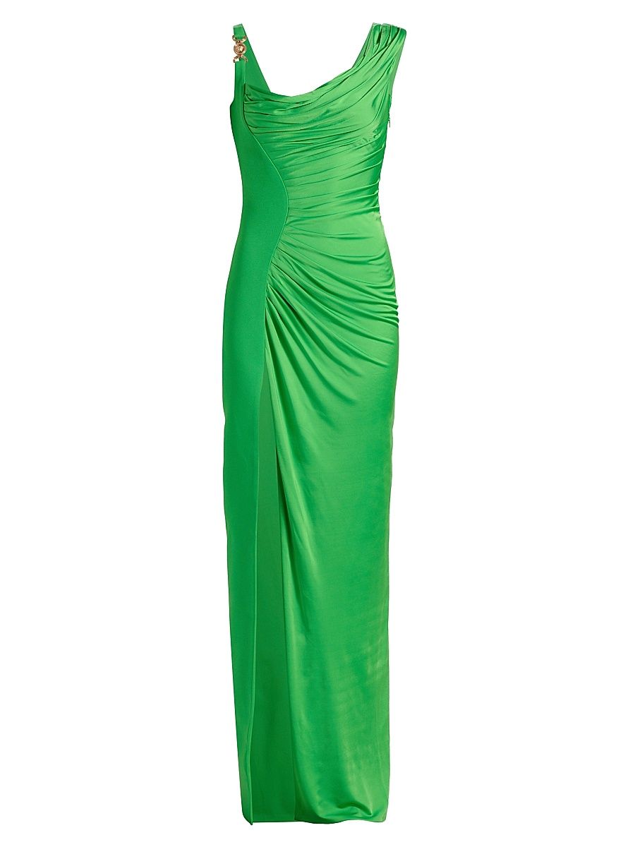 Women's Draped Medusa Head Body-Con Gown - Bright Green - Size 12