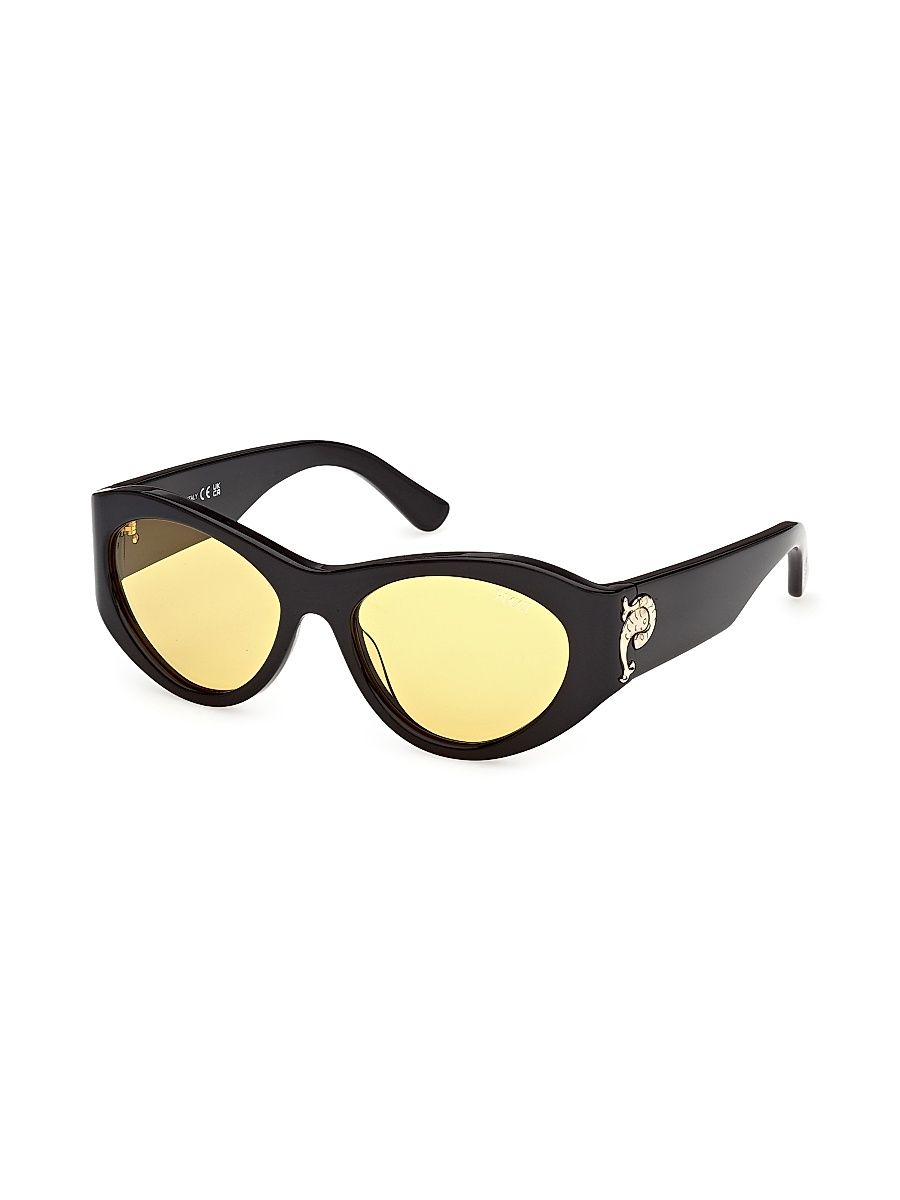 Women's 54MM Cat-Eye Sunglasses - Black Yellow