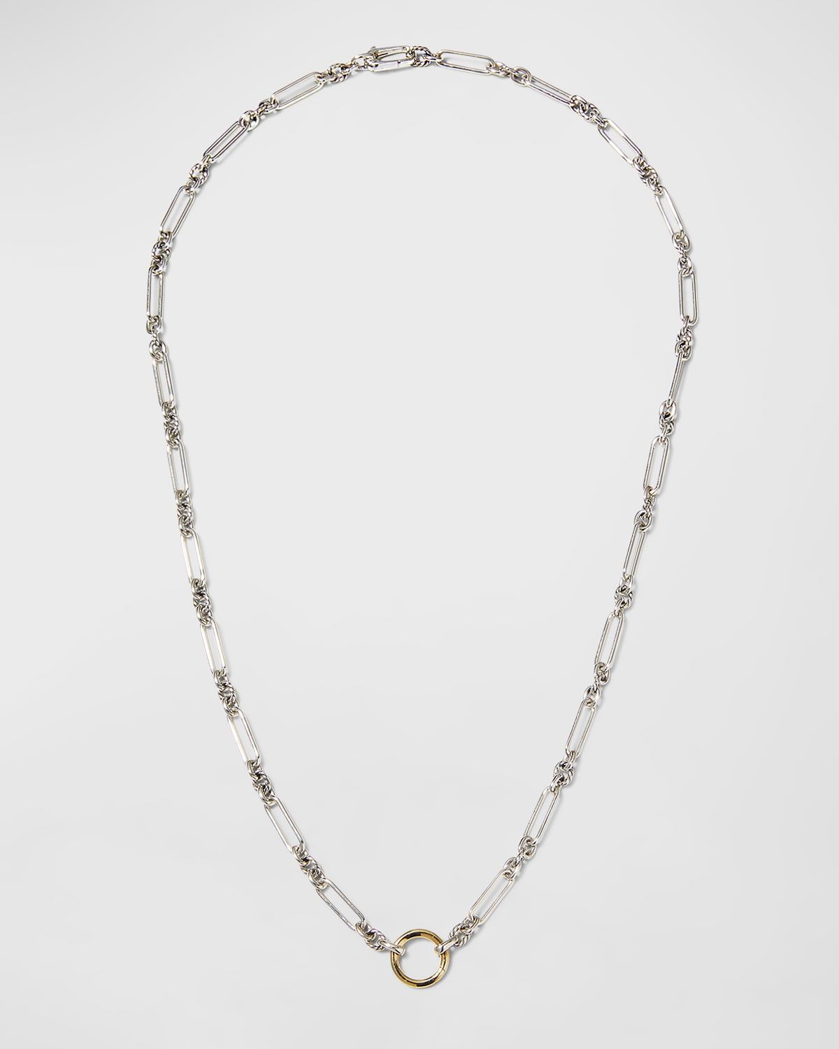 Lexington Chain Necklace in Silver with 18K Gold, 4.5mm