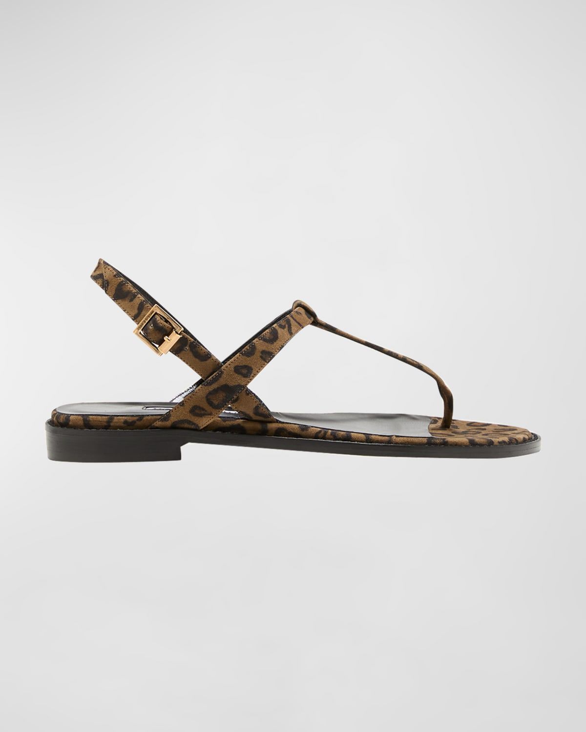 Hata Leopard Thong Slingback Sandals