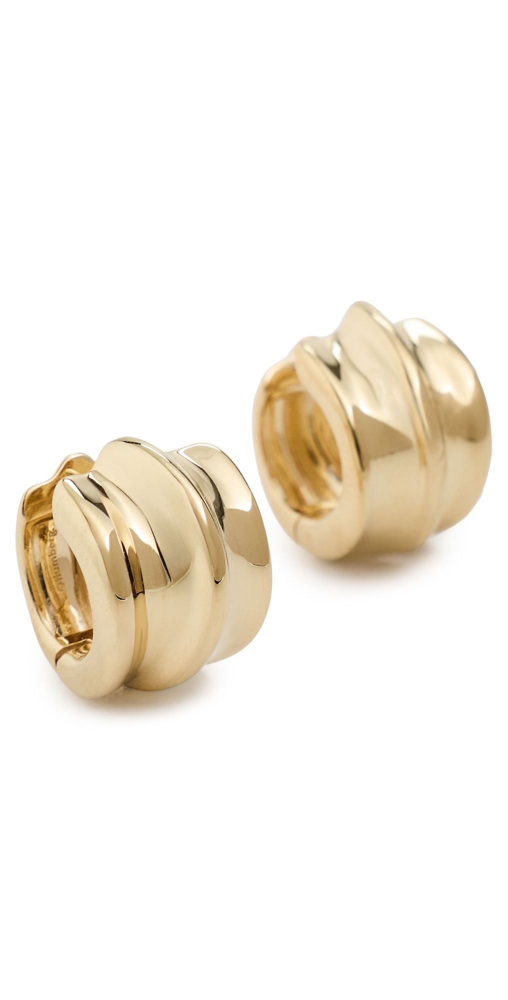 Otiumberg Small Wave Hoop Earrings Gold One Size