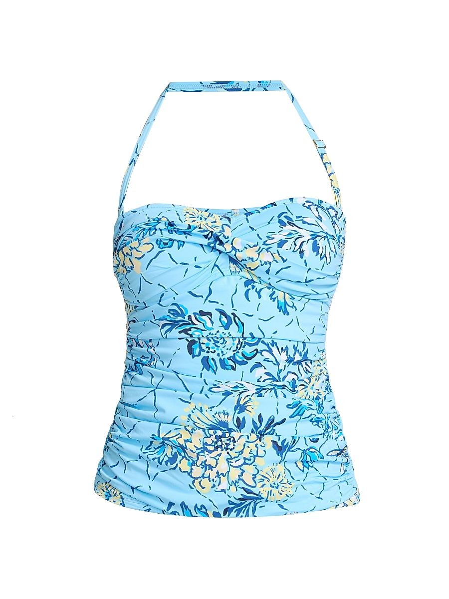 Women's Flamenco Bellevue Breakers Beach Tankini Top - Blue Multi - Size 10