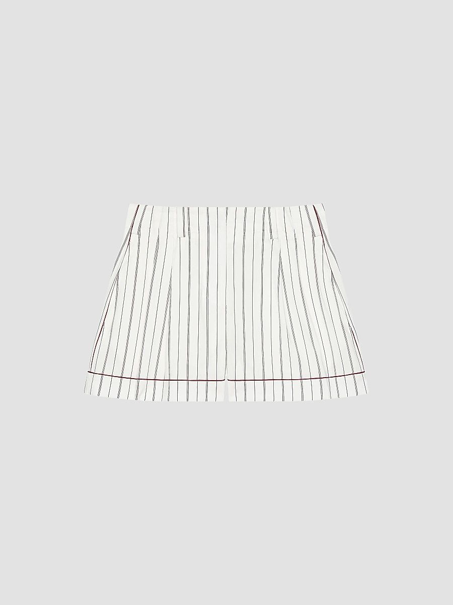 Givenchy Women's Striped Shorts in Cotton and Silk - Grey White - Size 10